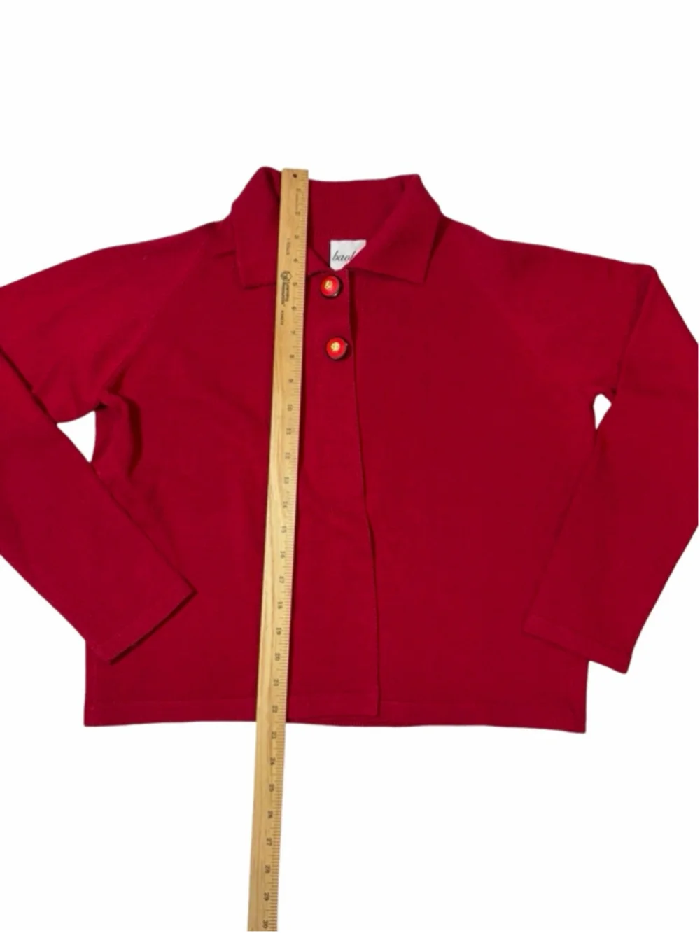Baobei New York Red Wool Blend Knit Cardigan Jacket Collared XL NWT